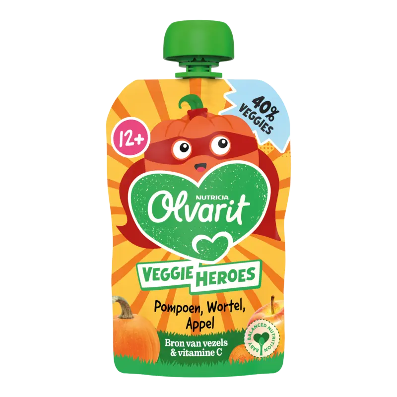 Olvarit Veggie heroes pumpkin, carrot 12m+
