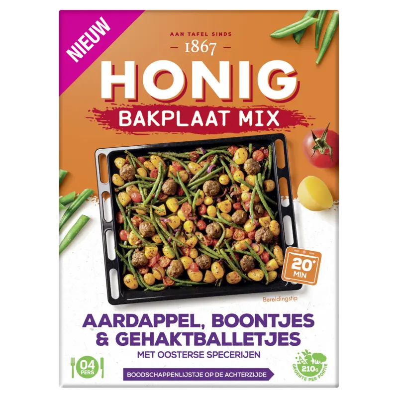 Honig Mix aardappel, boontjes, gehaktballetjes