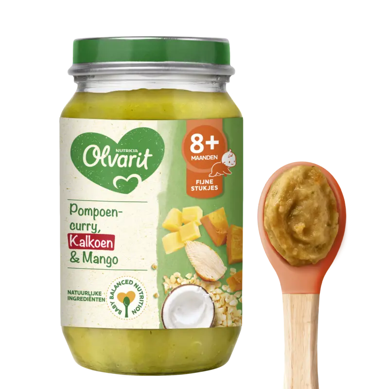 Olvarit Pompoen curry kalkoen mango 8m+