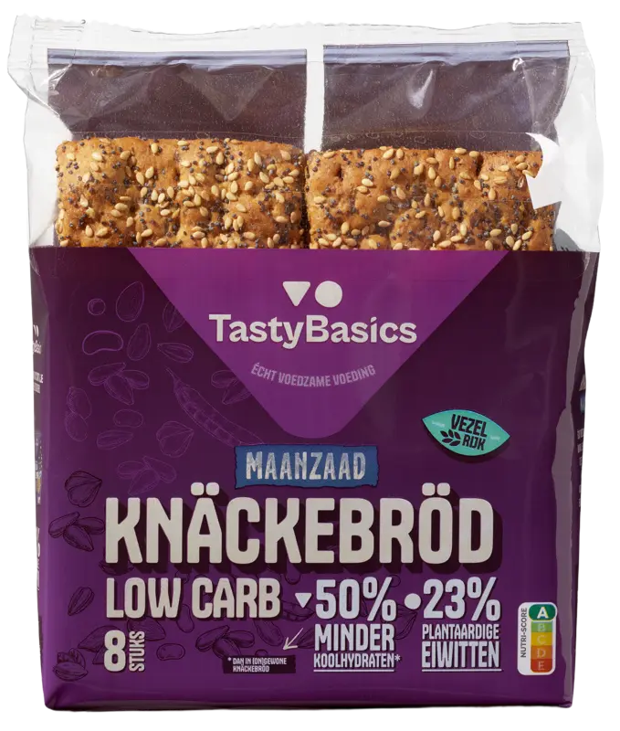 TastyBasics Low carb knäckebröd Maanzaad en sesam