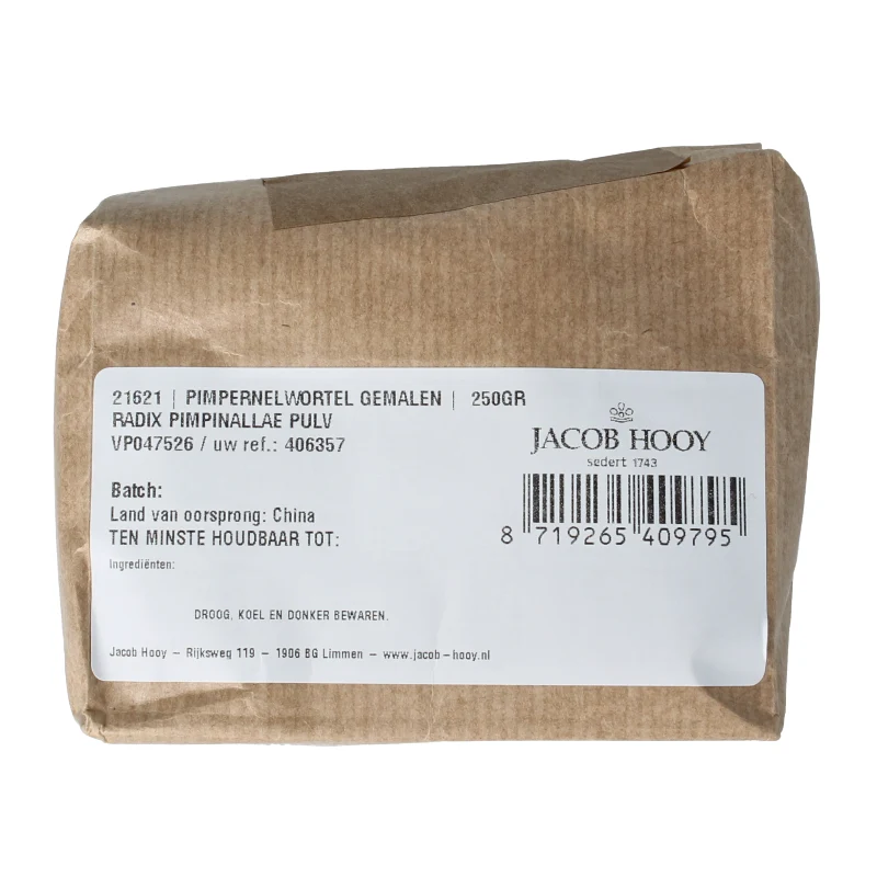 Jacob Hooy Pimpernelwortel gemalen 250 gram