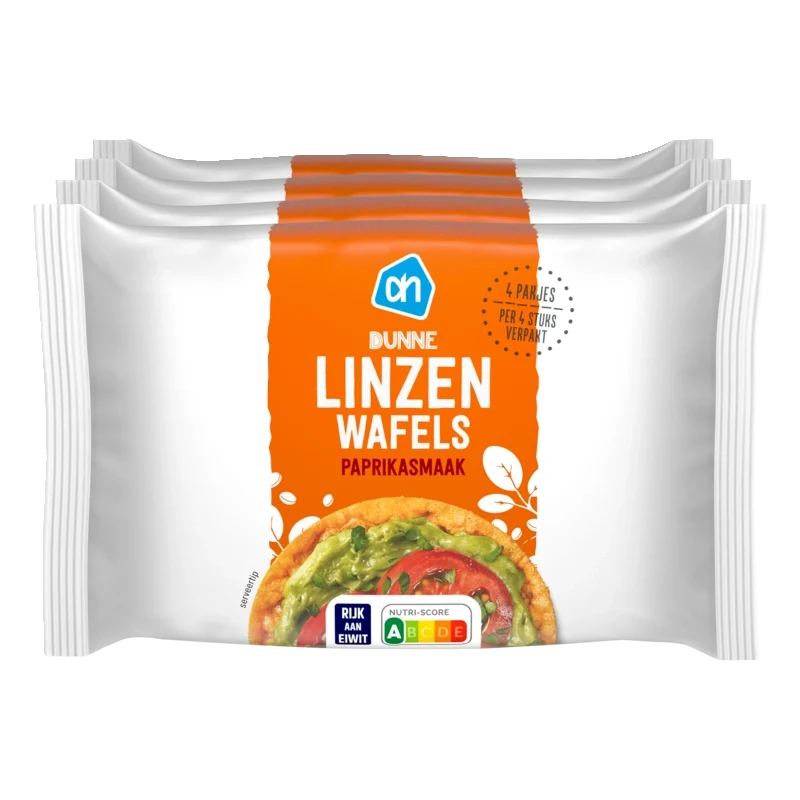 Dunne linzenwafels paprika smaak 4-pack