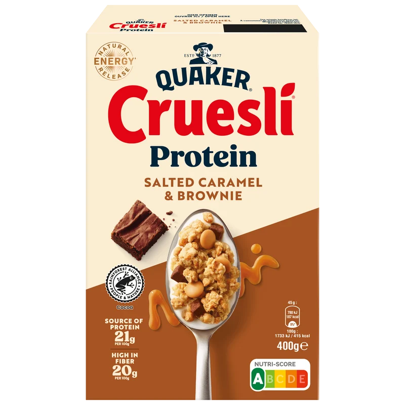 Quaker Cruesli proteine car brow
