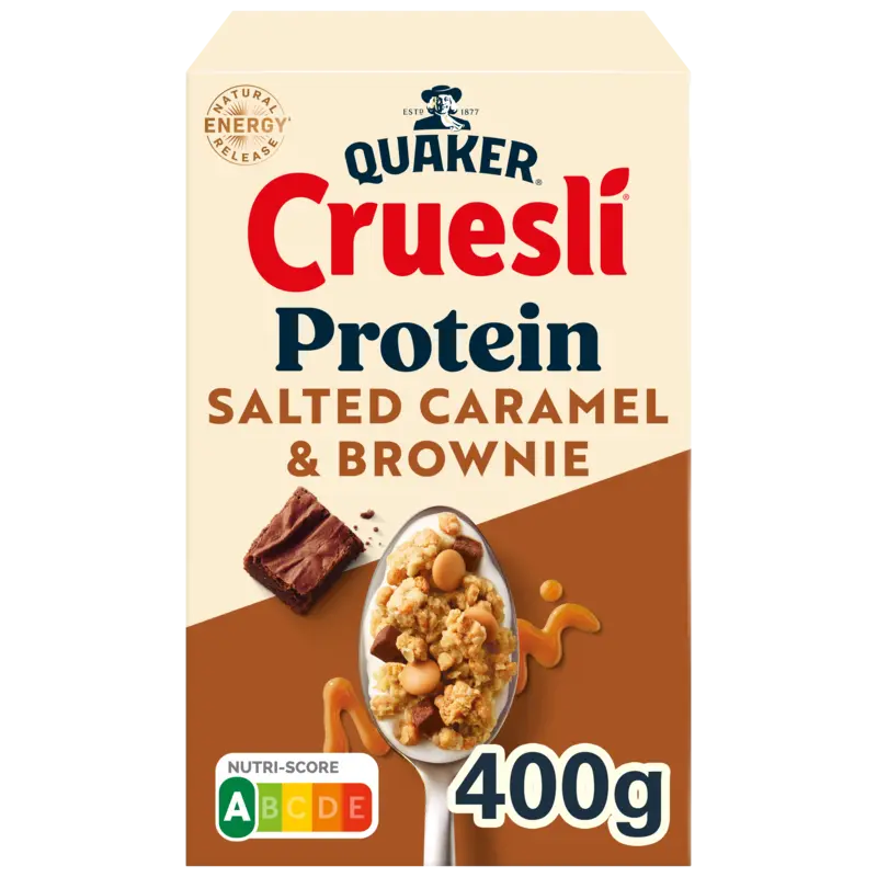 Quaker Cruesli protein salted caramel & brownie