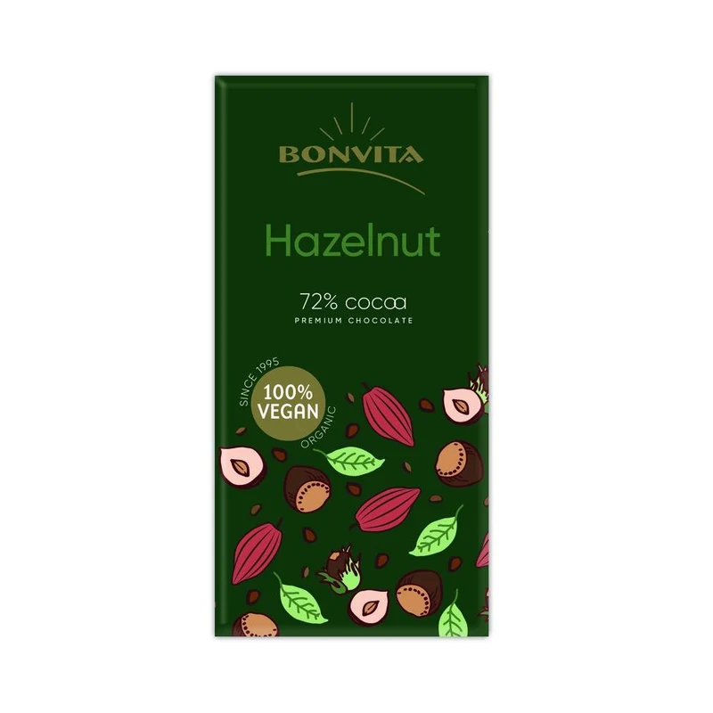 BonVita Premium Dark Chocolate Hazelnut 100 gram