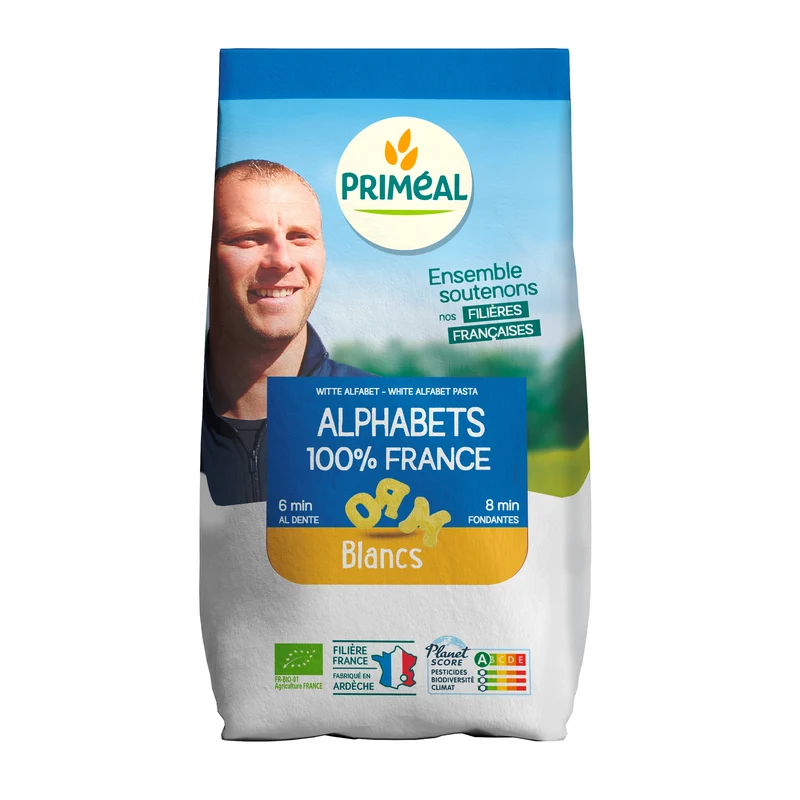 Primeal Alfabetpasta uit Frankrijk bio 500 gram