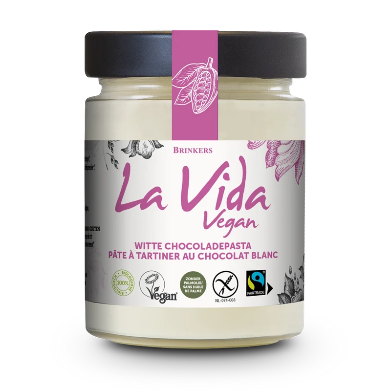 La Vida Vegan Witte Chocoladepasta Biologisch 270 gram