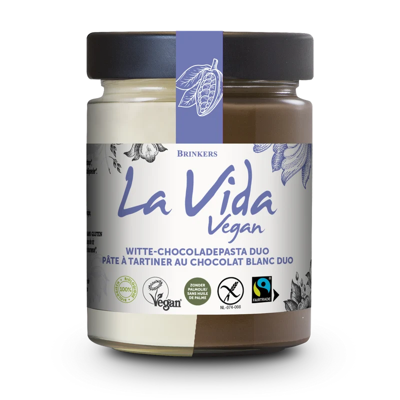 La Vida Vegan Duo Chocoladepasta Biologisch 270 gram