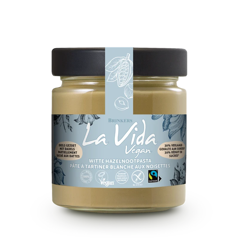 La Vida Vegan Witte Hazelnoot Pasta In Suiker Verminderd 200 gram