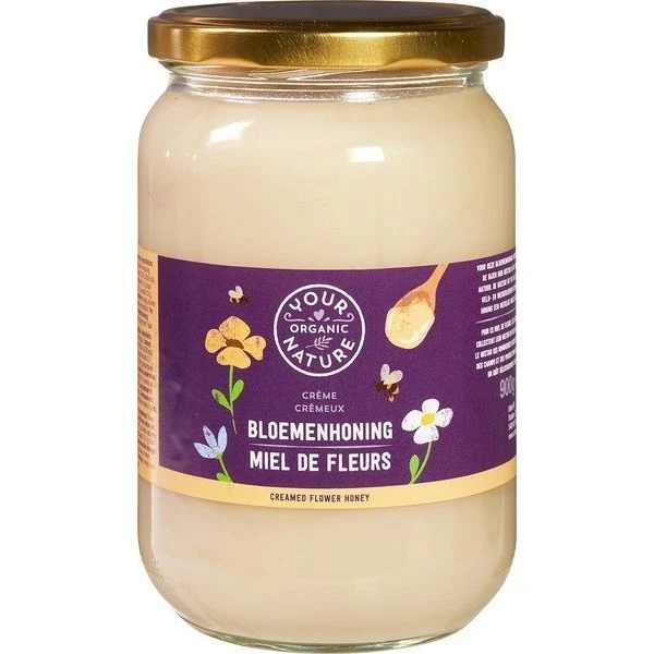 Your Organic Nature Bloemenhoning Crème 900 gram