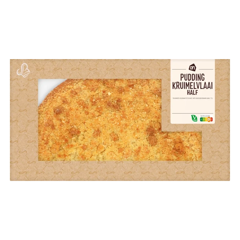 Puddingkruimelvlaai half