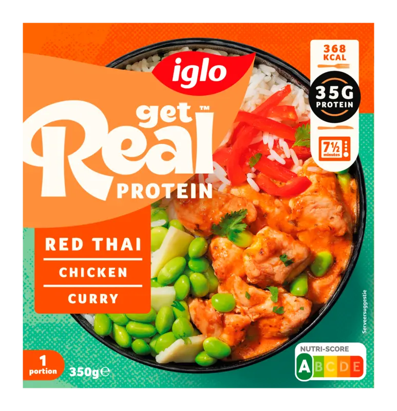Iglo Get real protein red Thai chicken curry