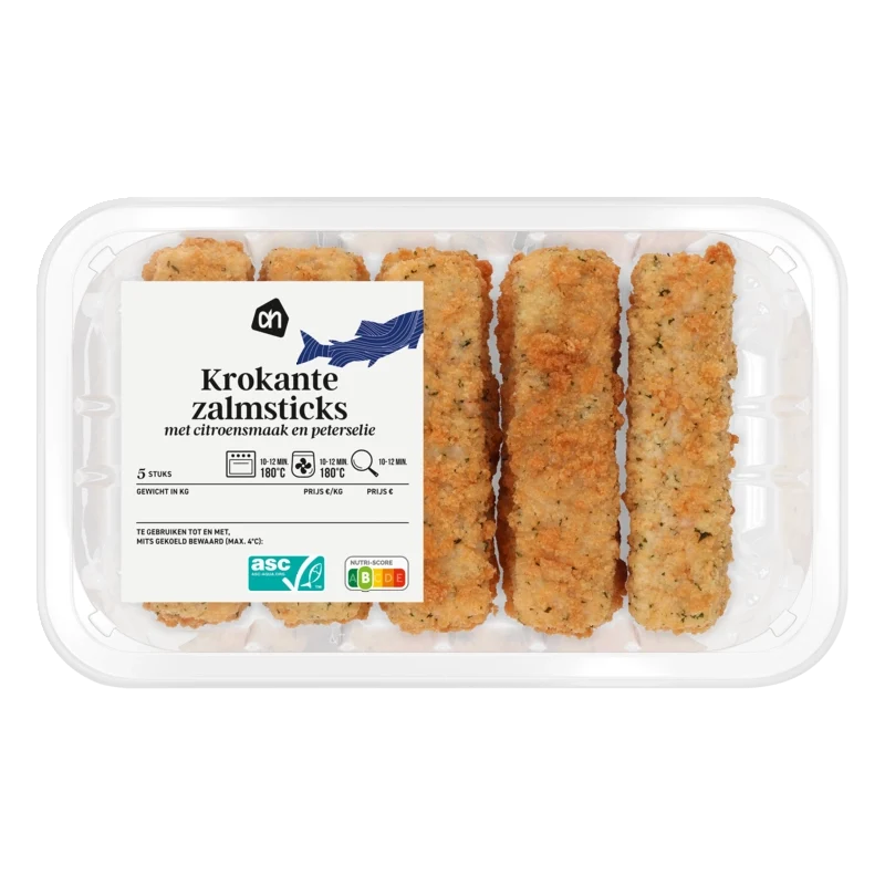 Krokante zalmsticks citroen peterselie