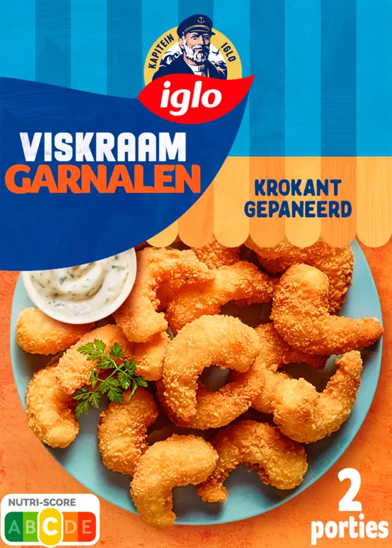 Iglo Viskraam garnalen krokant gepaneerd