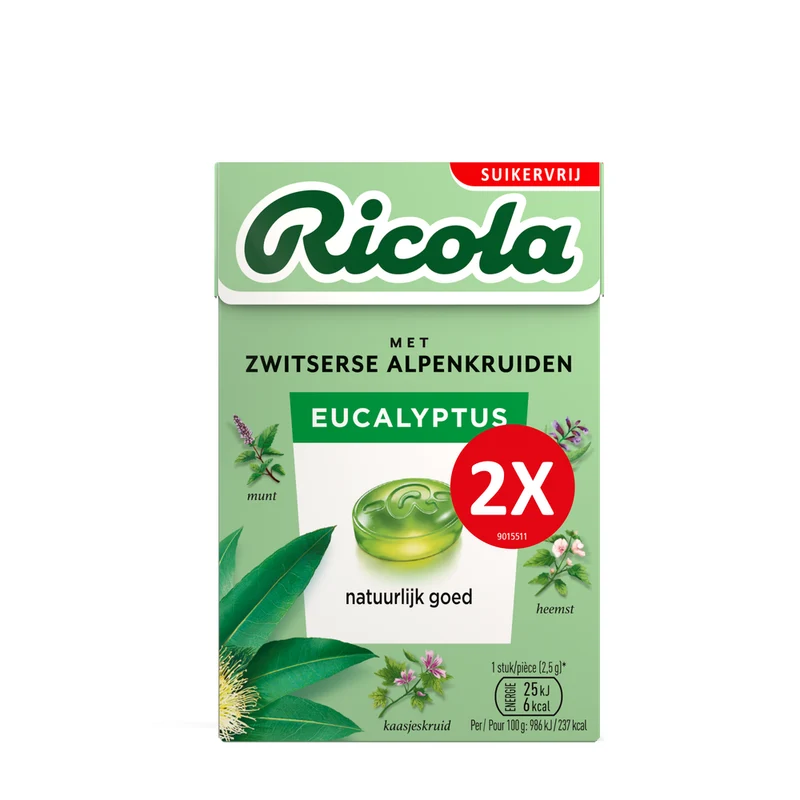Ricola Eucalyptus Suikervrij Doosje
