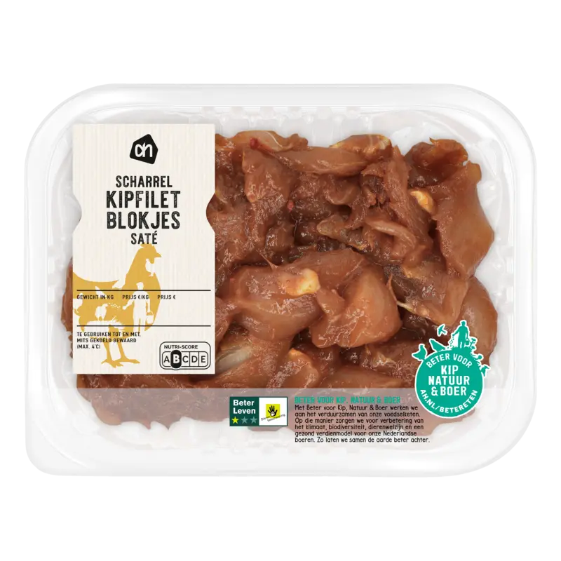 Scharrel kipfiletblokjes saté