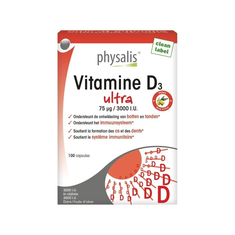 Physalis Vitamine D3 Ultra 100 capsules