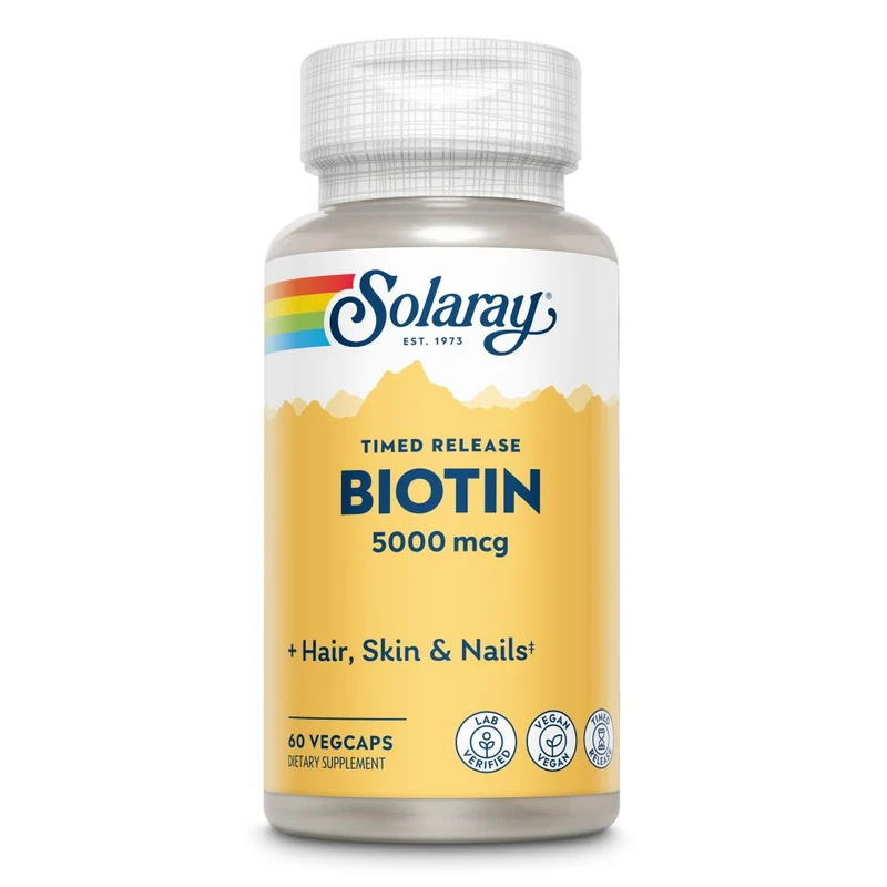 Solaray Biotine 5000 mcg Vertraagde Afgifte 60 vcaps