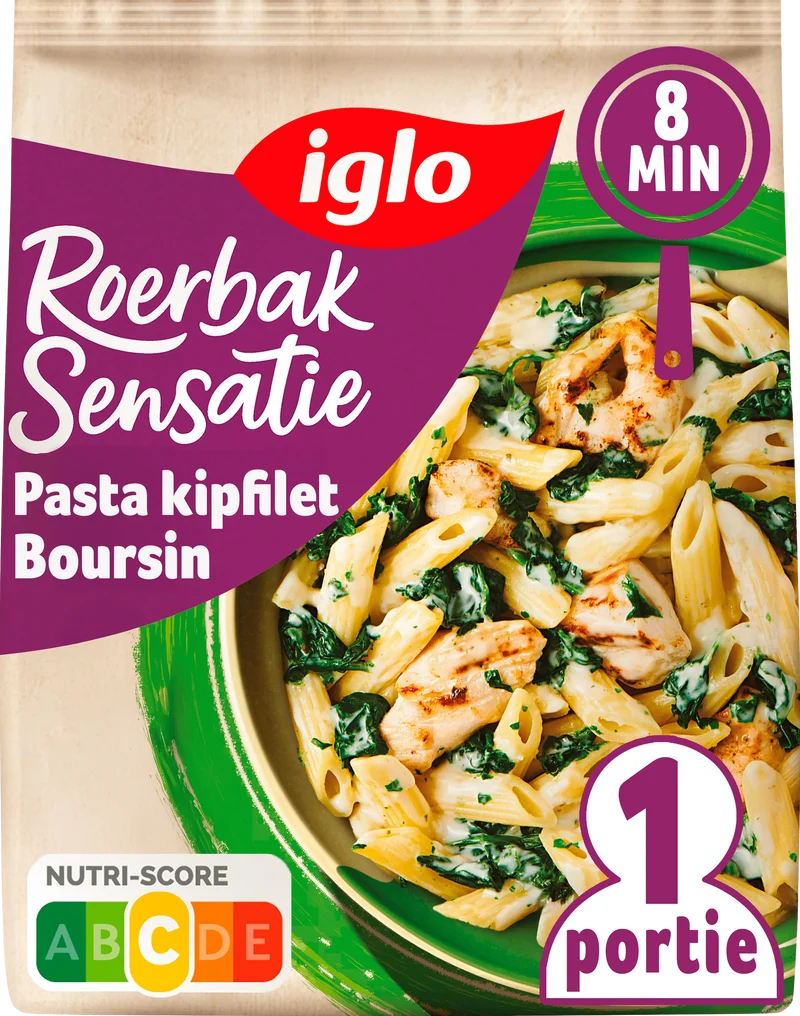 Iglo Roerbaksensatie Pasta met spinazie