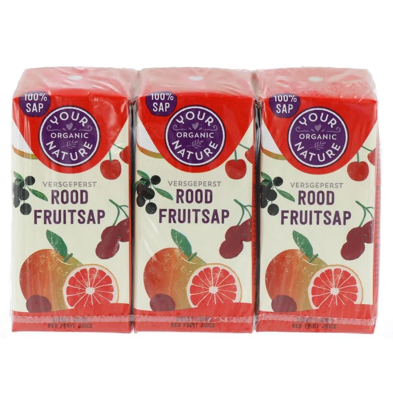 Your Organic Nature Rood fruitsap 200 ML bio 6 stuks