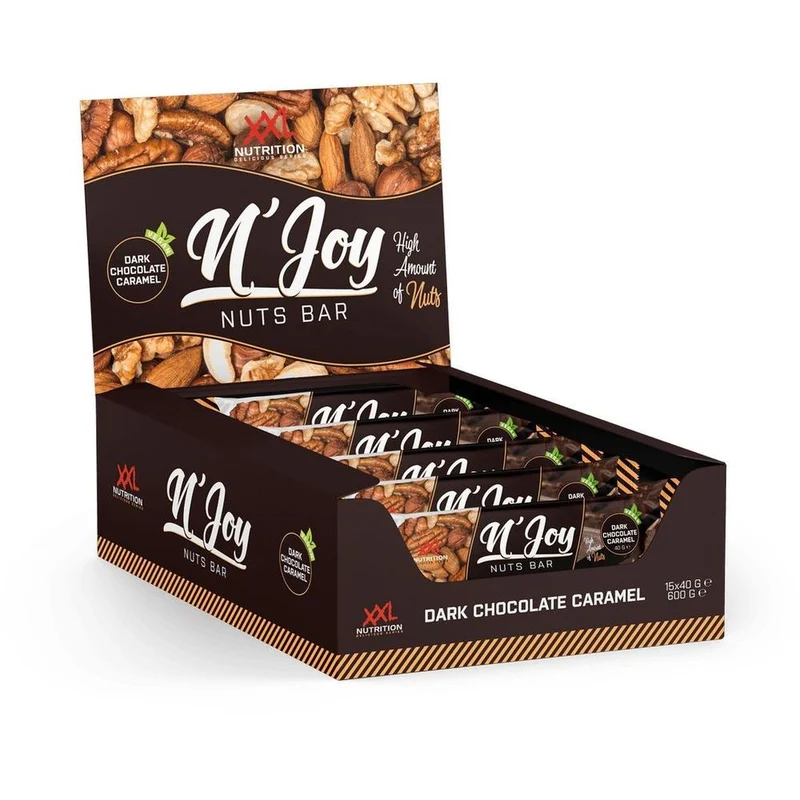 XXL Nutrition N'Joy Nuts Bar Dark Chocolate Caramel Vegan 40 gram