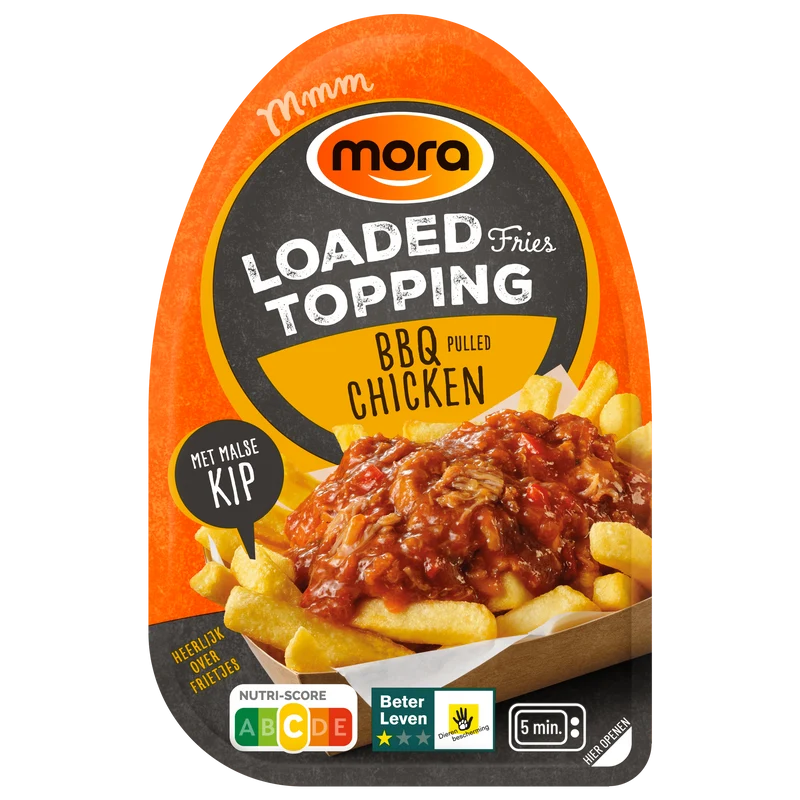 Mora Loaded fries topping BBQ chicken