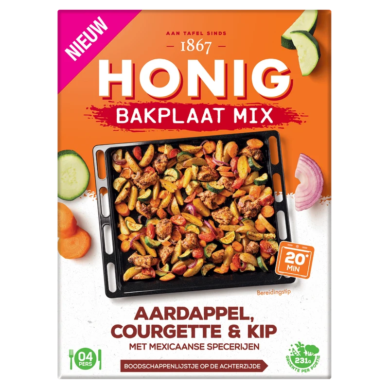 Honig Bakplaat Mix Aardappel, Courgette & Ki