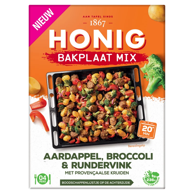 Honig Bakplaat Mix Aardappel, Broccoli & Run