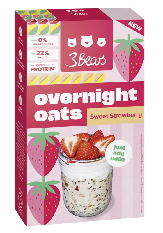 3Bears Overnight oats sweet strawberry