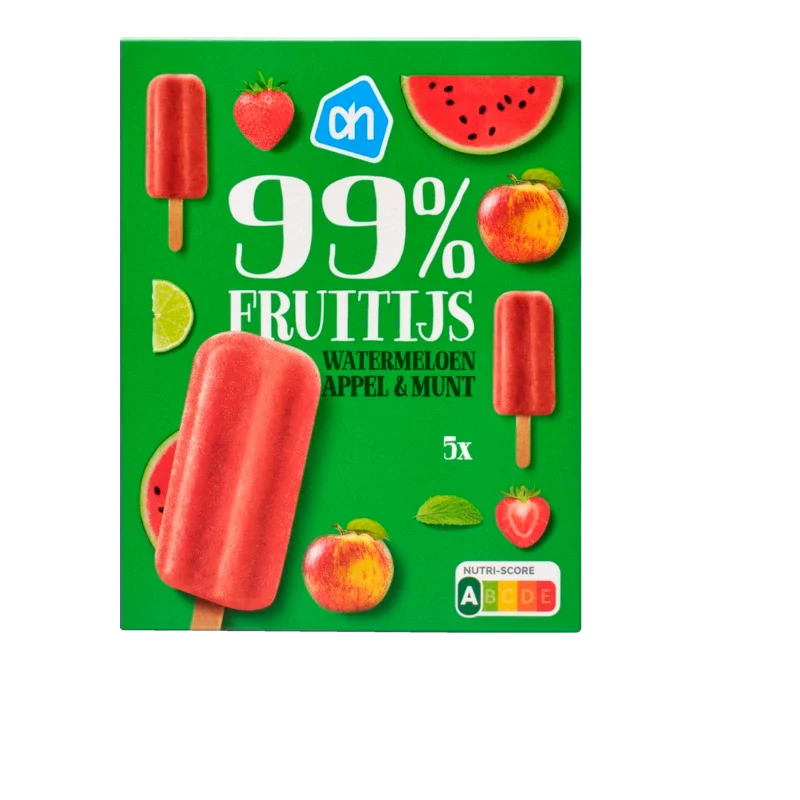 99% fruitijs watermeloen appel munt