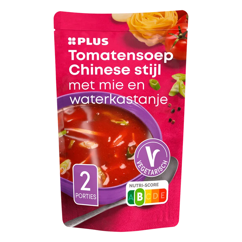 Soep in Zak Chinese tomatensoep