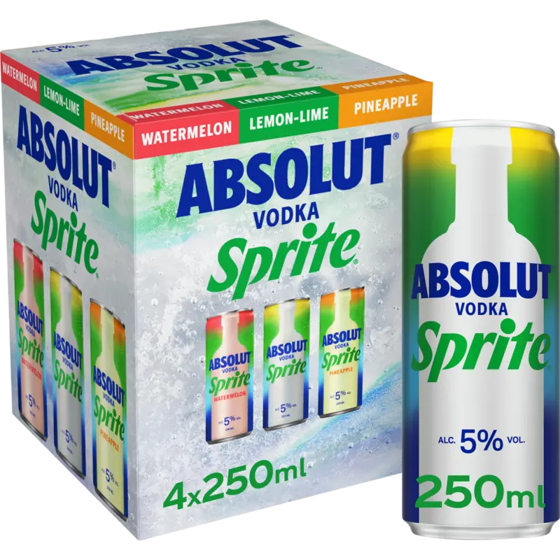 Absolut Vodka sprite 4-pack