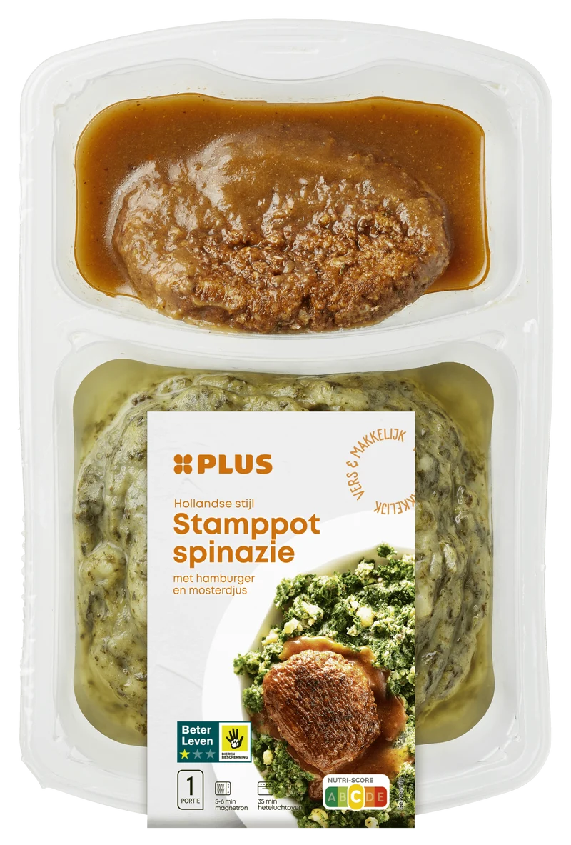 Spinazie stamppot hamburger