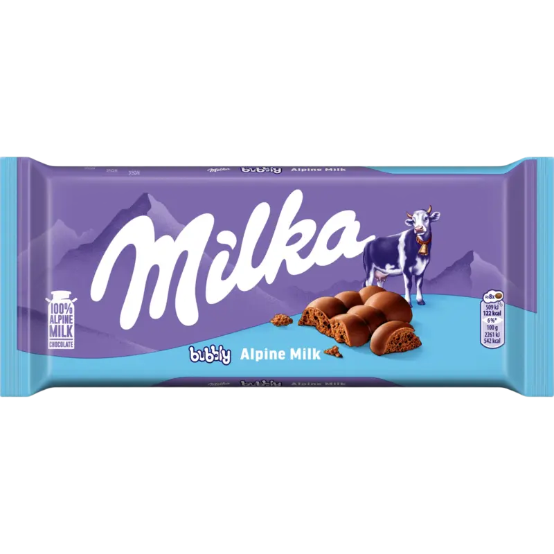 Milka Chocoladereep bubbly alpenmelk