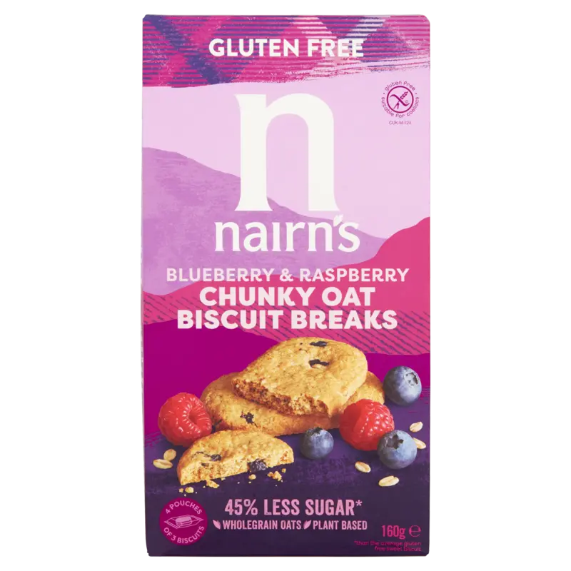 Nairn's Brosse biscuits met framboos & bosbessen