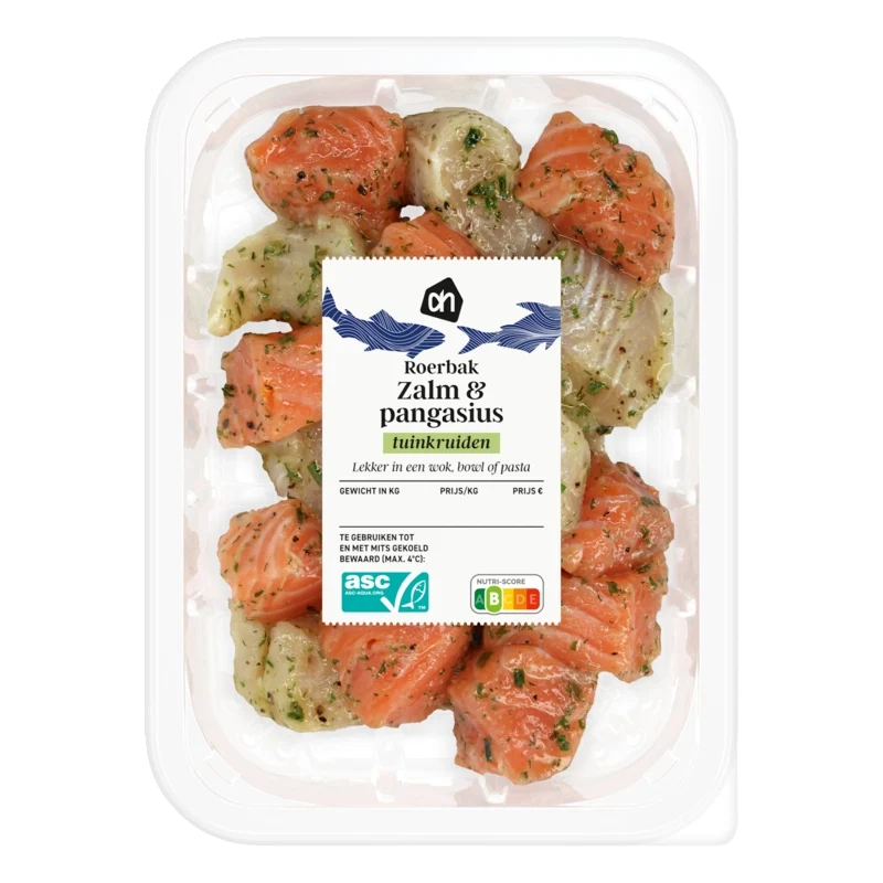Roerbak zalm & pangasius tuinkruiden