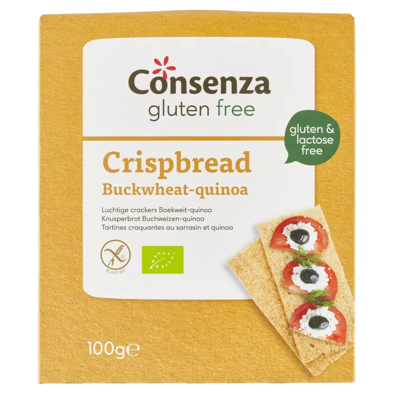 Consenza Cracker boekweit quinoa glutenvrij bio