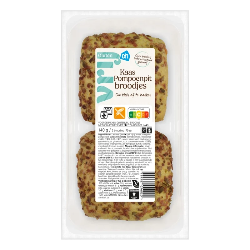 Glutenvrij Kaas pompoenpit broodjes
