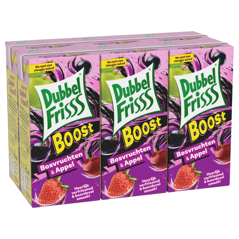 DubbelFrisss Boost bosvruchten & appel 6-pack