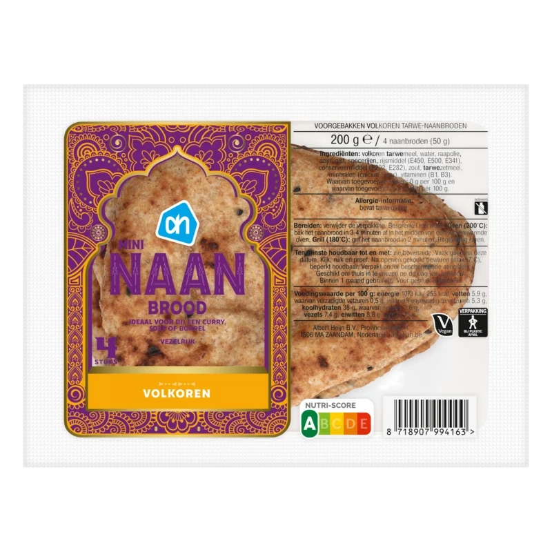 Mini naan brood volkoren