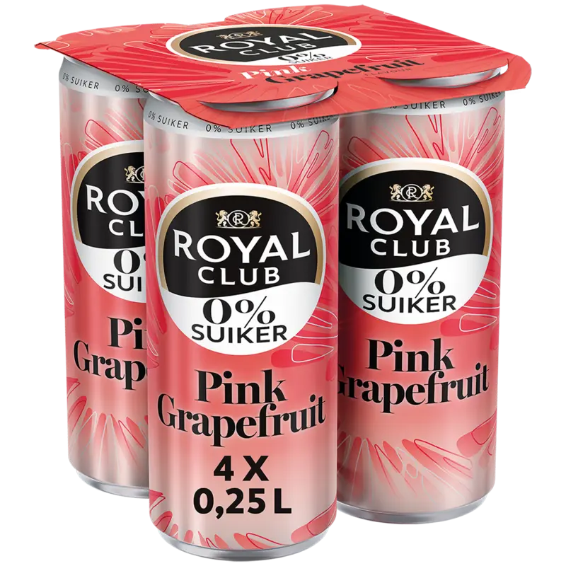 Royal Club Pink grapefruit 0% suiker 4-pack