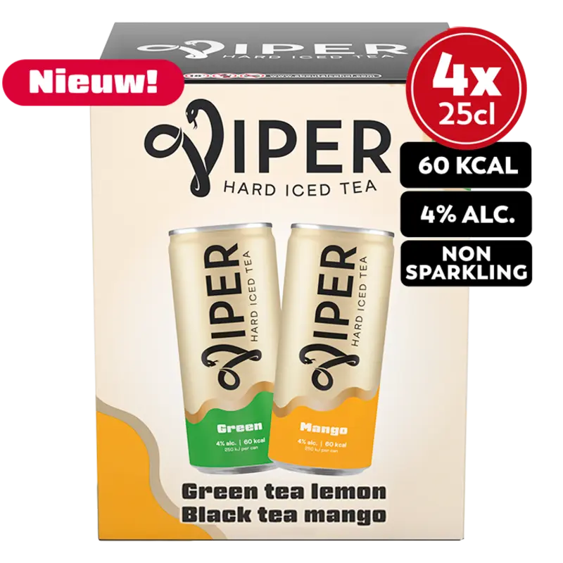 Viper Hard iced tea green & mango 4-pack