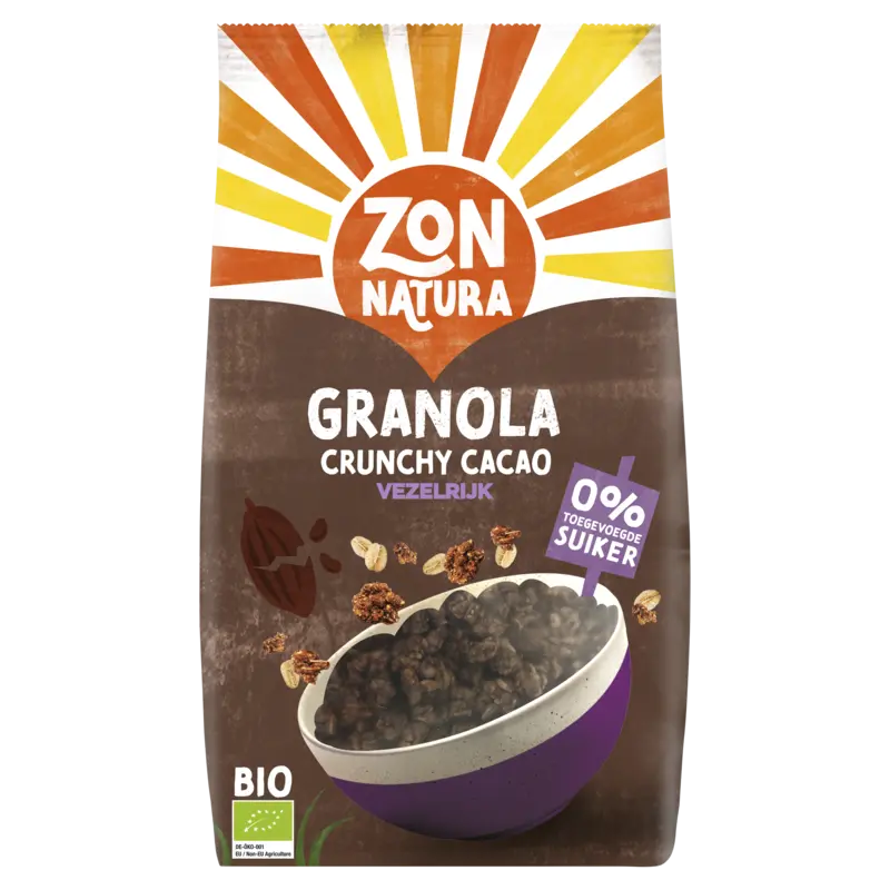 Zonnatura Granola crunchy cacao vezelrijk