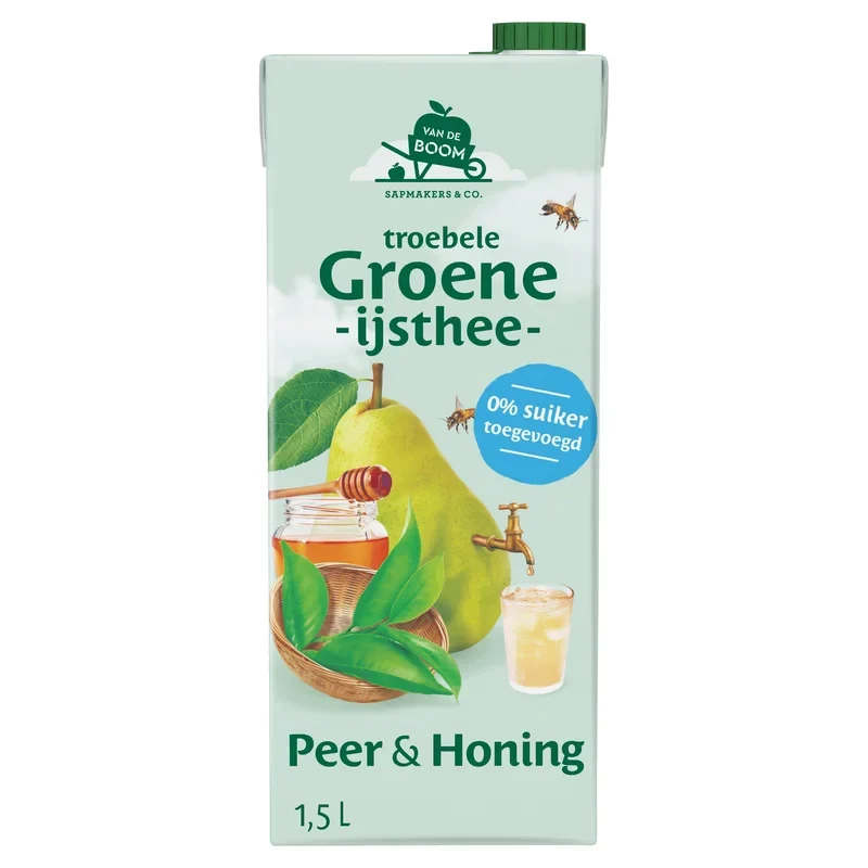 Van de Boom Troebele groene ijsthee peer & honing