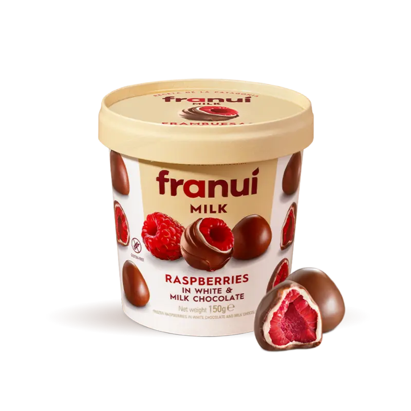 Franui Raspberries in white & milk chocolate