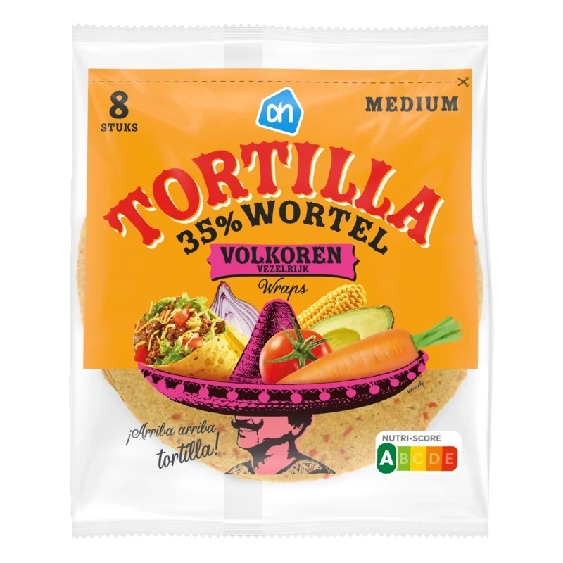 Tortilla 35% wortel volkoren wraps