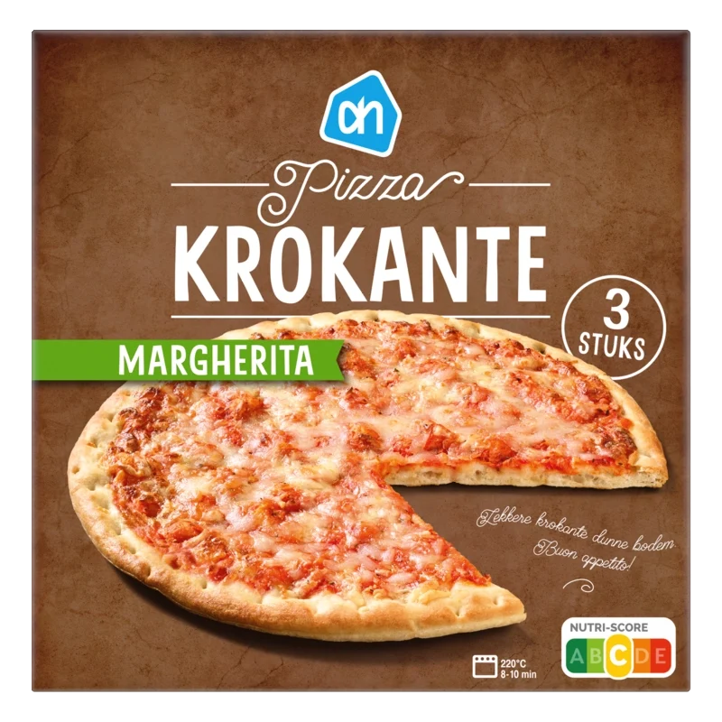 Pizza krokante margherita 3 stuks