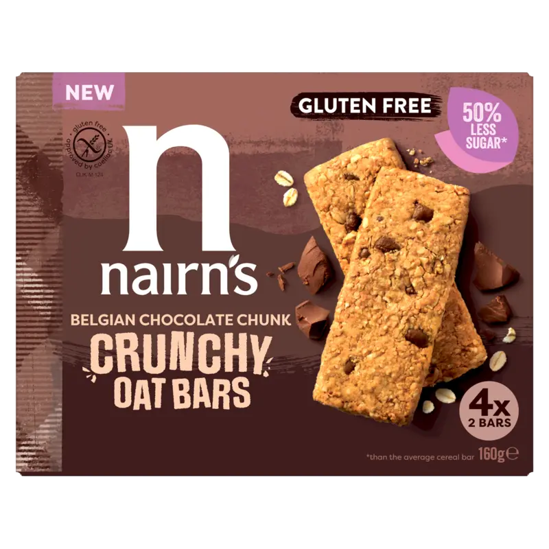 Nairn's Belgian chocolate chunk crunchy oat bars