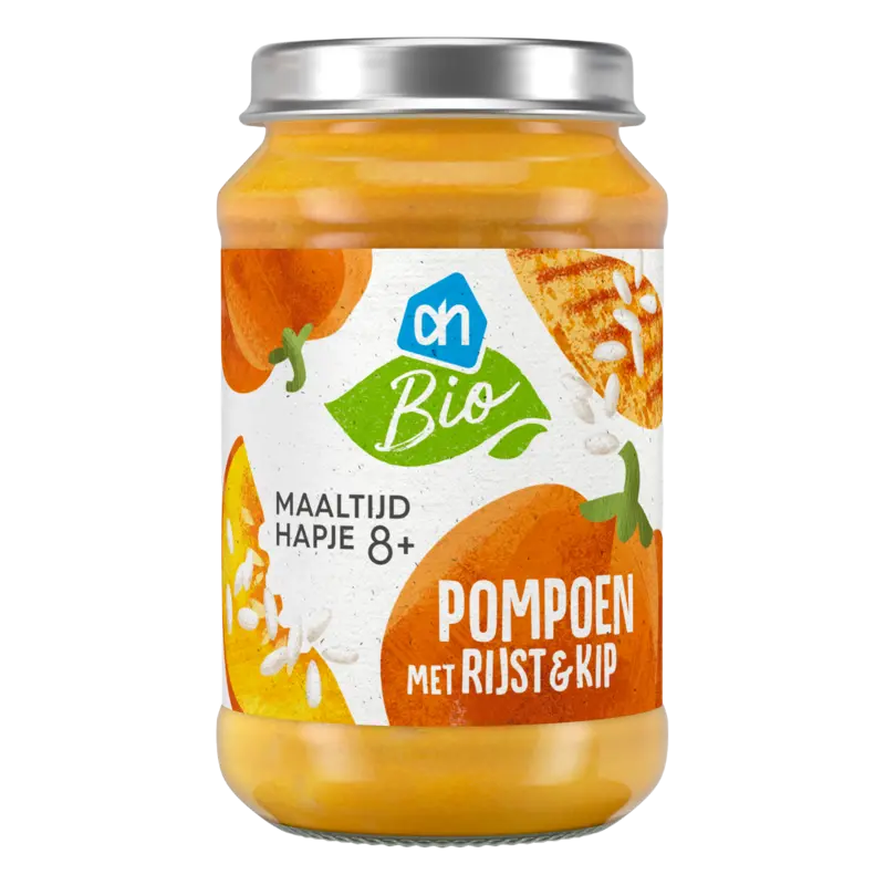 Biologisch Maaltijdhapje pompoen rijst & kip 8+