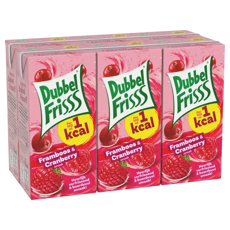 DubbelFrisss 1kcal framboos & cranberry 6-pack